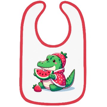 Discover Crocodile in watermelon costume Bibs