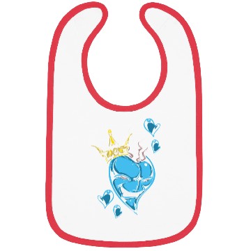 Discover Modern Heart King Crown Card Inspired Artwork Bibs