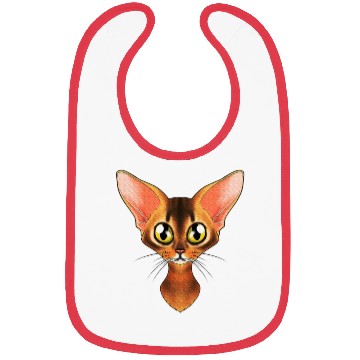 Discover Cat Lover I Cat Face I Abyssinian Cat Bibs