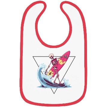 Discover Surfer Skeleton Beach Summer Vibes Bibs