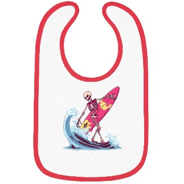 Discover Surfer Skeleton Beach Summer Vibes Bibs