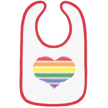Discover Rainbow Heart (Love / Scribble / 6s / PNG) Bibs