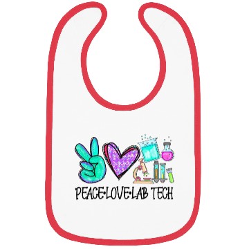 Discover Peace Love Lab Tech Medical Laboratory Professiona Bibs
