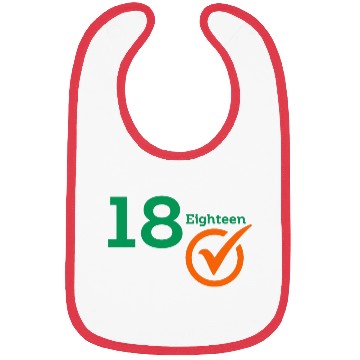 Discover The Number 18 Eighteen Typography Bibs