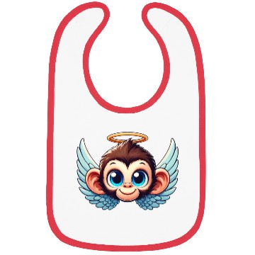 Discover Monkey chimpanzee cartoon angel wings Bibs