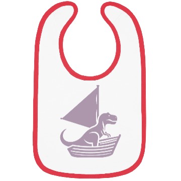 Discover Cool summer sailboat T-Rex silhouette Bibs