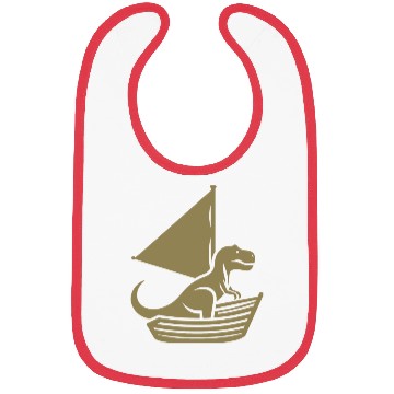 Discover Cool summer sailboat T-Rex silhouette Bibs