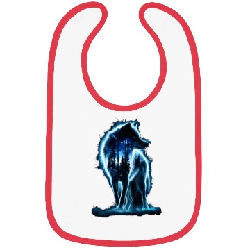 Discover Majestic Wolf Through The Mysterious Forest Bibs