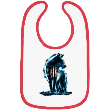 Discover Majestic Wolf Through The Mysterious Forest Bibs