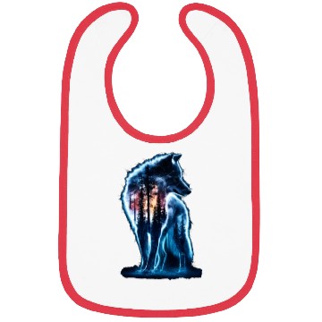 Discover Majestic Wolf Through The Mysterious Forest Bibs