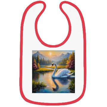 Discover white swan in river Bibs