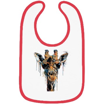 Discover Cool Sunglasses Giraffe Covered In Rainbow Paint Bibs