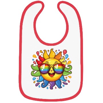 Discover Rainbow Sun Queer LGBTQ Pride Month Fun Summer Bibs