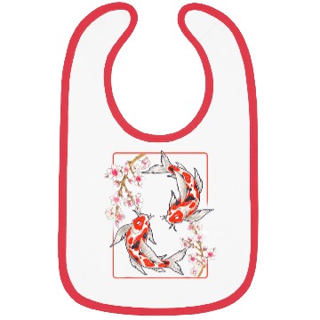 Discover Japanese Koi Carp Fish Cherry Blossom Bibs