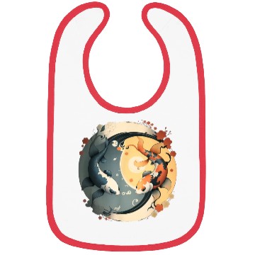 Discover Japanese Koi Fish Yin Yang Bibs
