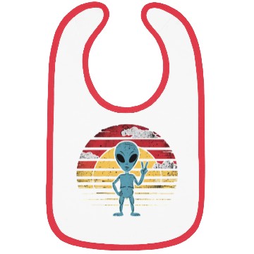 Discover Peaceful Alien Sunset Retro Vibe Bibs