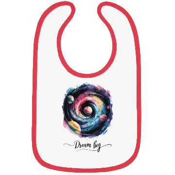 Discover Dream Big Colorful Galaxy Spiral Bibs