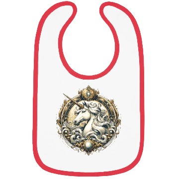 Discover majestic unicorn artfully decorated Bibs