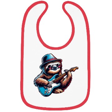 Discover Cool Sloth E-Guitar Player Design Bibs