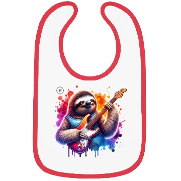 Discover Cool Sloth Guitarist E-Guitar Design Bibs