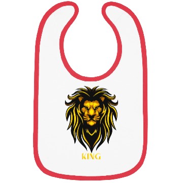 Discover Black Yellow Lion Illustrative Bibs