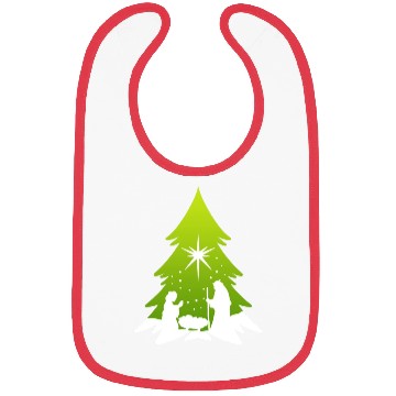 Discover Christmas Tree Nativity Scene Artist Bibs