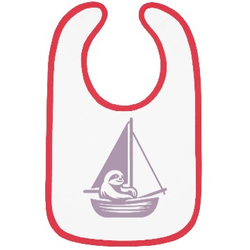 Discover Summer sailing sloth silhouette cool Bibs