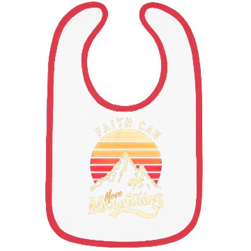 Discover Faith can move mountains, retro sunset design Bibs
