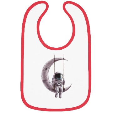 Discover Swinging Astronaut On The Crescent Moon Bibs