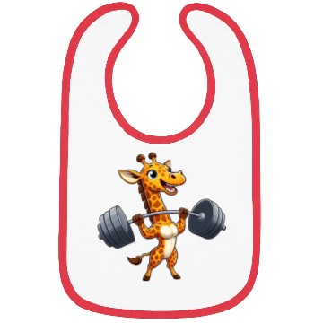 Discover Giraffe Weightlifter Workout Dumbbell Fitness Bibs