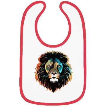Discover Design a geometric lion face Bibs