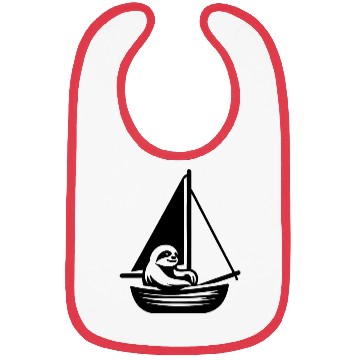 Discover Summer sailing sloth silhouette cool Bibs