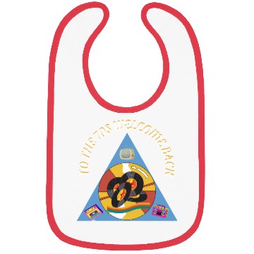 Discover 1970s Era Blue Retro Vintage Records Cassette Bibs