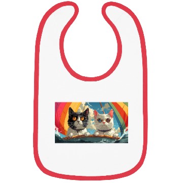 Discover PURRCRAFT - Pride Cat Couple Sailing the Rainbow Bibs