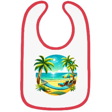 Discover Paradise Beach Sunset Art Bibs