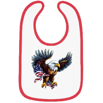 Discover 4th Of July US flag with eagle Bibs