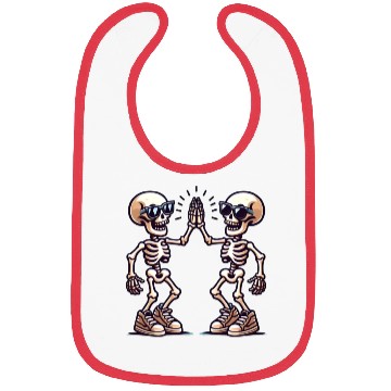 Discover Skeleton Best Friend Giving High Fives Bibs
