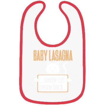 Discover Baby Lasagna meow cat meow back Bibs