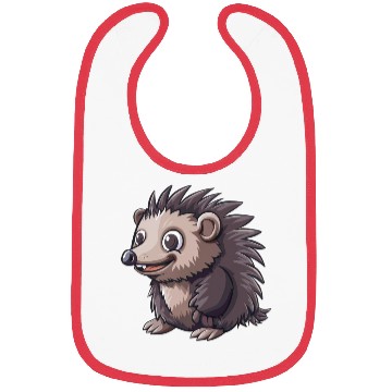 Discover Adorable Smiling Hedgehog Illustration Bibs