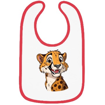 Discover Charming Smiling Cheetah Portrait Bibs