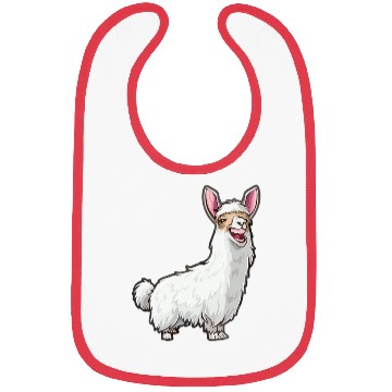 Discover Smiling Llama With Bunny Ears Bibs