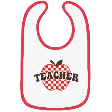 Discover Teacher Apple Checkered Teacher Bibs