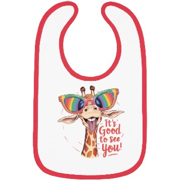 Discover Funky Giraffe With Colorful Sunglasses Fun Saying Bibs