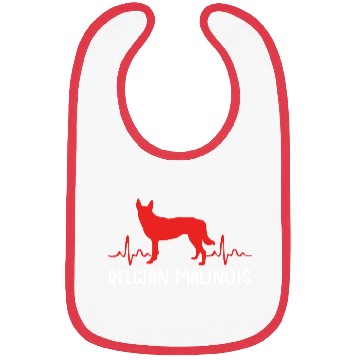 Discover Silhouette Dog Heartbeat Belgian Malinois Bibs