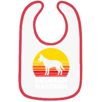 Discover Retro Sunset Dog Silhouette Belgian Malinois Dog Bibs