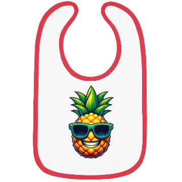Discover Cool Pineapple with Sunglasses Kawaii Bibs