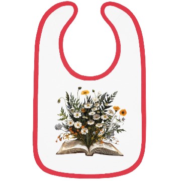 Discover Book Lover Wildflowers Sleeve Bibs