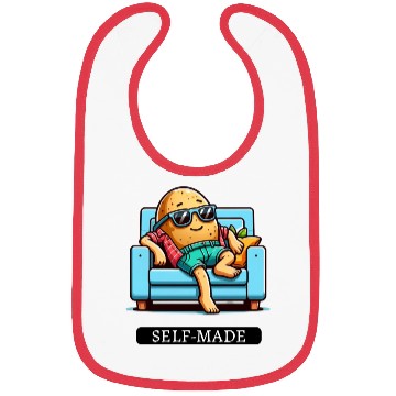 Discover Funny Self-Made Couch Potato Lazy Tired People Bibs