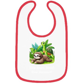 Discover Slow Down Steve! Sloth and Turtle Walking Slowly Bibs