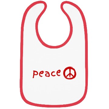 Discover Classic Red Peace Symbol Bibs